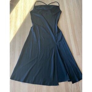 Y2k Fairy Whimsigoth Cowl Neck Slip Dress Midi Small Silky Sultry Slit